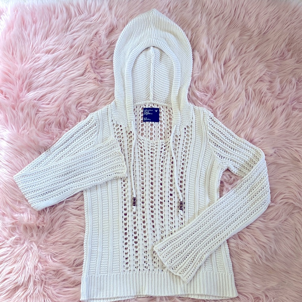 American Eagle Outfitters | Knitted Hooded Sweater Sz M